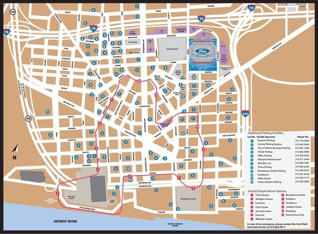 خريطة محطات مترو ديترويت